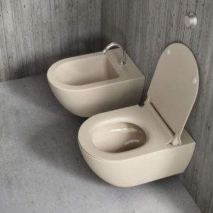 WC závesné PURA s bidetom, swirlflush, creta matná