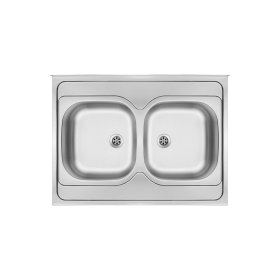 Nerezový dvojdrez Deante TANGO so zástenou, 800x600 mm, satén