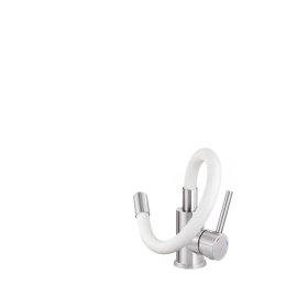 Batéria drezová Neo LUNO, stojanková, flexi výtok, biela/chróm (1)