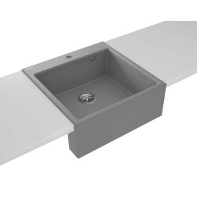 Granitový drez Deante ERIDAN, 600×610 mm, metalická šedá (1)