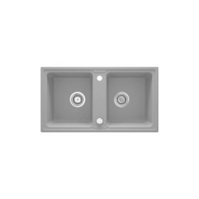 Granitový dvojdrez Deante ZORBA, 780x435 mm, metalická šedá