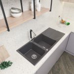 Granitový dvojdrez Deante ANDANTE, 1160×500 mm, antracit (1)