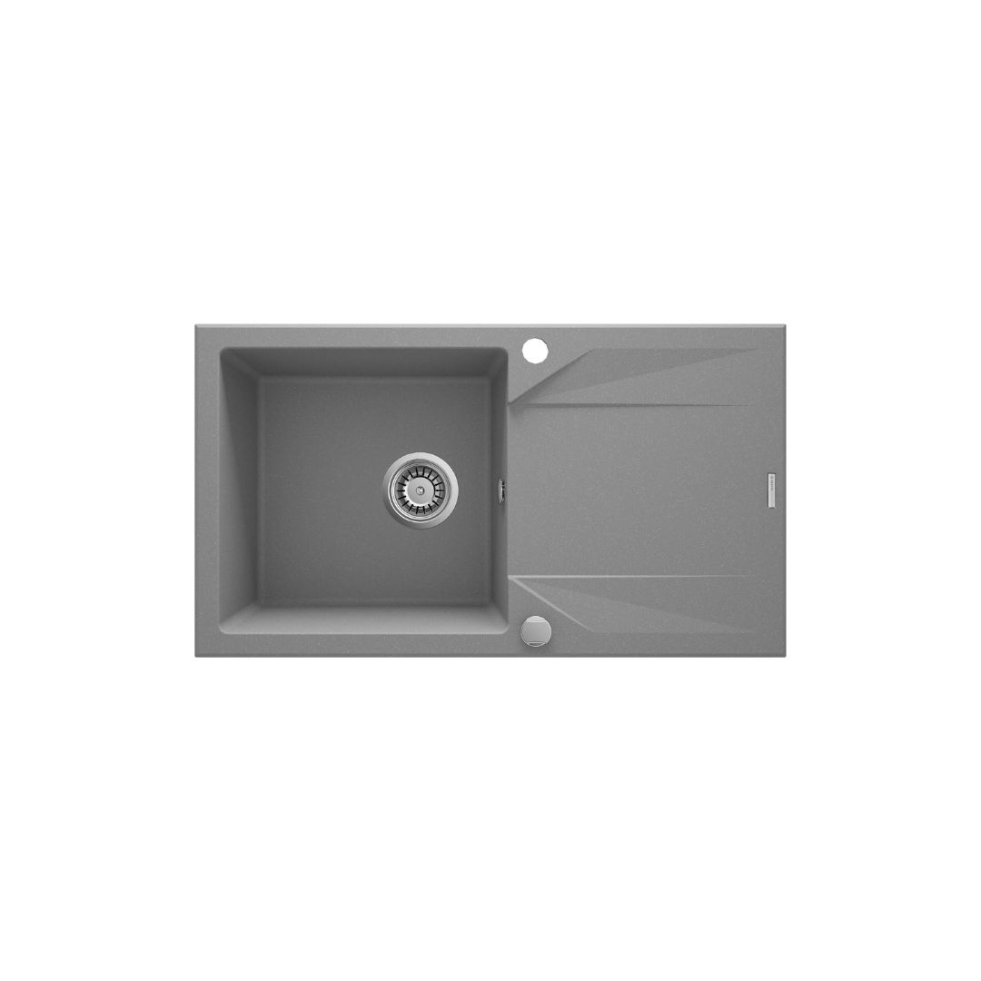 ZQJ S113. Granitový drez Deante EVORA, 780×440 mm, metalická šedá