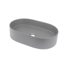 Umývadlo na dosku Deante SILIA, 550x350 mm, oválne, granit, metalická šedá