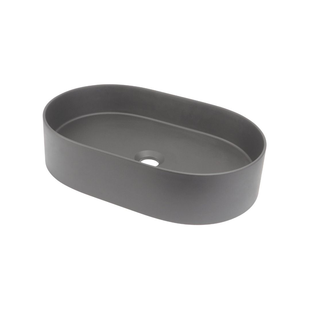 CQS TU6S Umývadlo na dosku Deante SILIA, 550x350 mm, oválne, granit, antracit